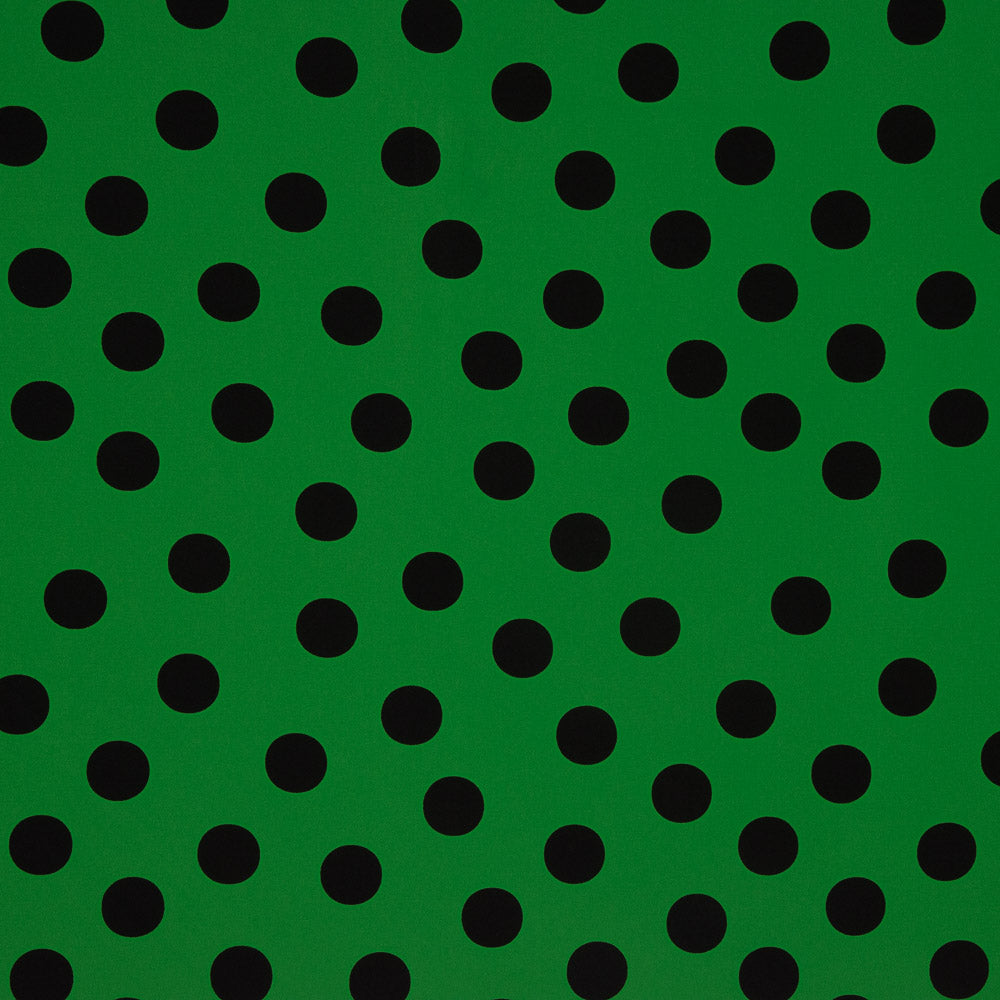 Crepe Polka Dots Schwarz 33mm Andalusien Grün - Ribes y Casals