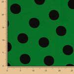 Crepe Polka Dots Schwarz 33mm Andalusien Grün - Ribes y Casals