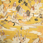 Bedruckte Canvas-Half-Panama-Segeltuchplane mit Orientmuster und in Senfgelb - Ribes y Casals