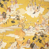 Bedruckte Canvas-Half-Panama-Segeltuchplane mit Orientmuster und in Senfgelb - Ribes y Casals