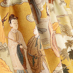 Bedruckte Canvas-Half-Panama-Segeltuchplane mit Orientmuster und in Senfgelb - Ribes y Casals