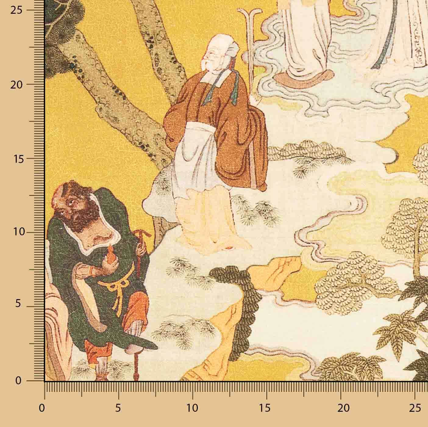 Bedruckte Canvas-Half-Panama-Segeltuchplane mit Orientmuster und in Senfgelb - Ribes y Casals