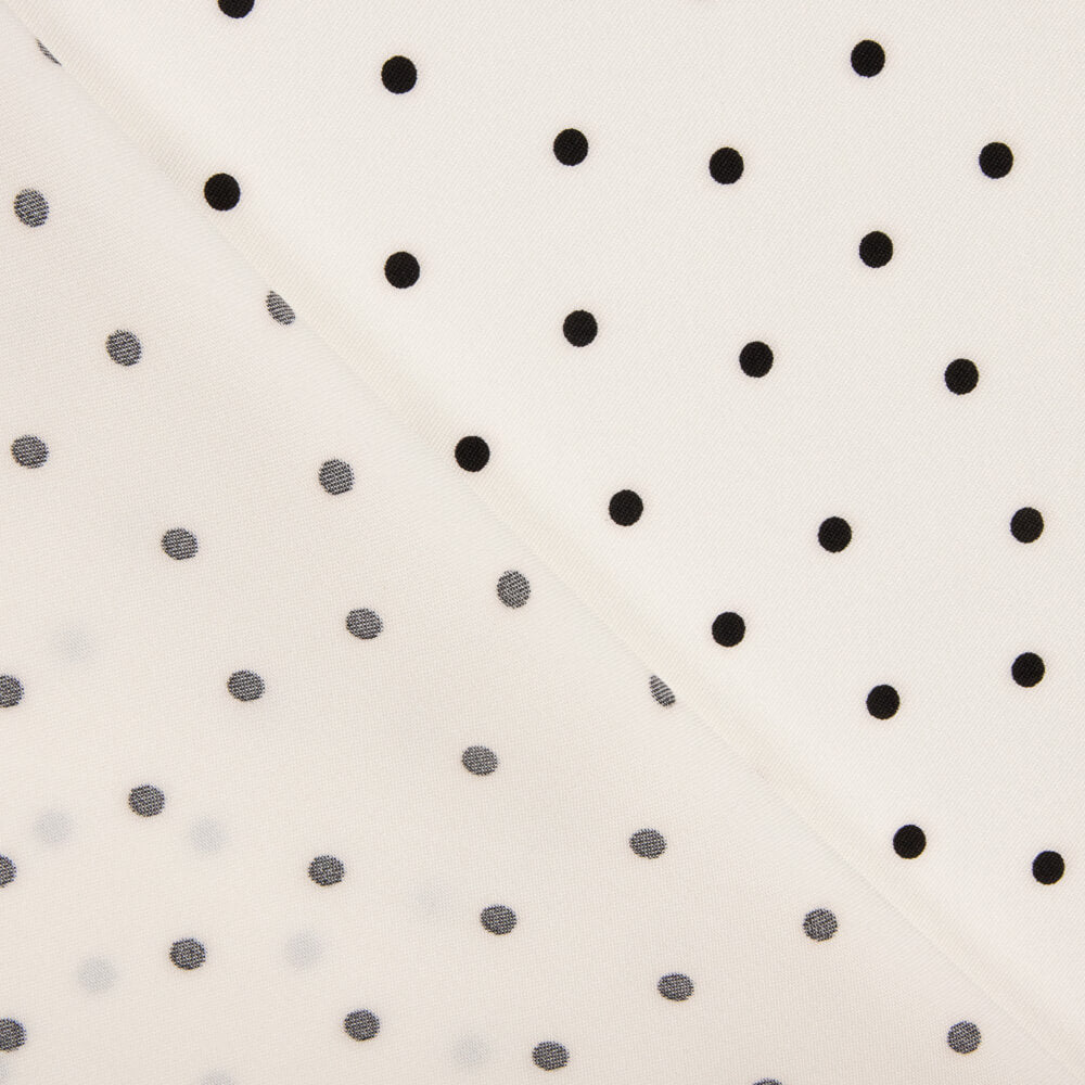 Elastischer Gabardine 0,5cm Polka Dots Weiß - Ribes y Casals