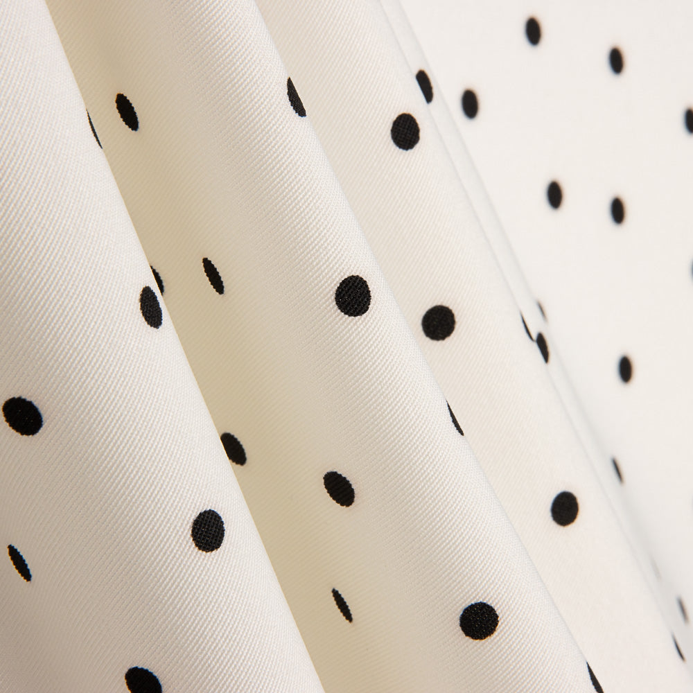 Elastischer Gabardine 0,5cm Polka Dots Weiß - Ribes y Casals