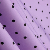Elastischer Gabardine 0,5cm Mauve Polka Dots - Ribes y Casals