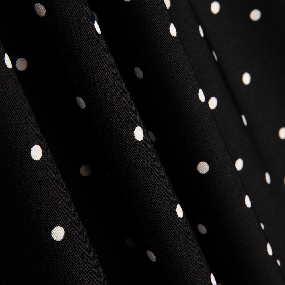 Elastischer Mackintosh 0,5cm Polka Dots Schwarz - Ribes y Casals