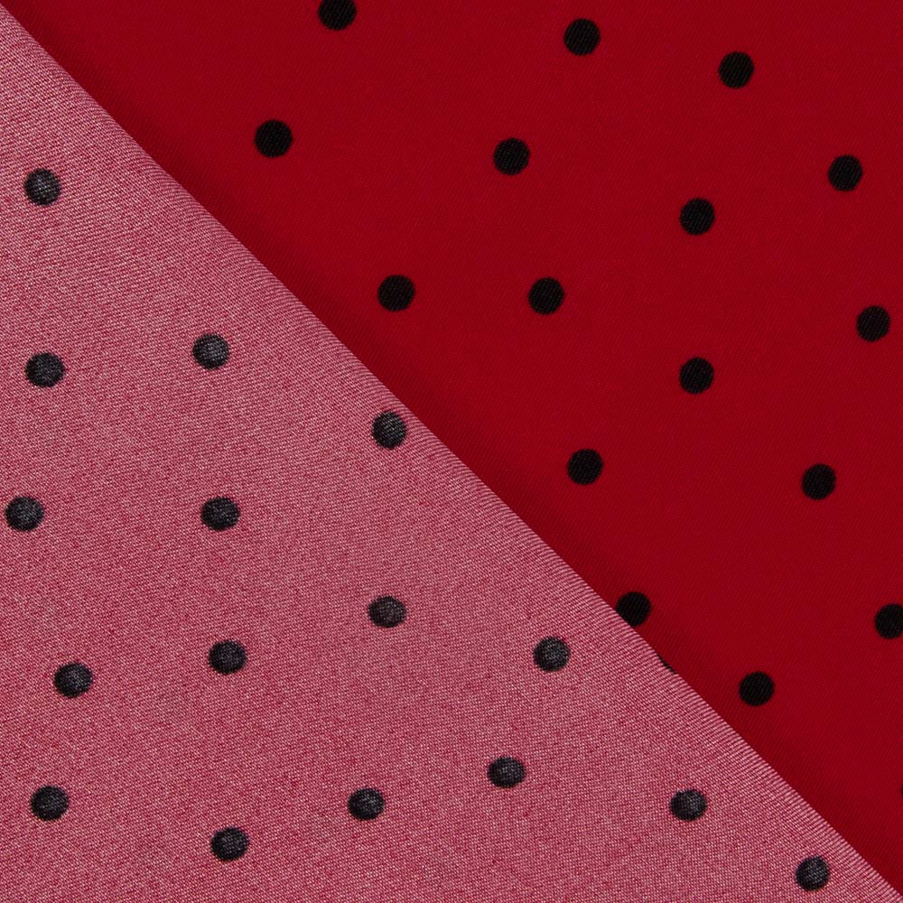 Elastischer Mackintosh 0,5cm Polka Dots Rot - Ribes y Casals