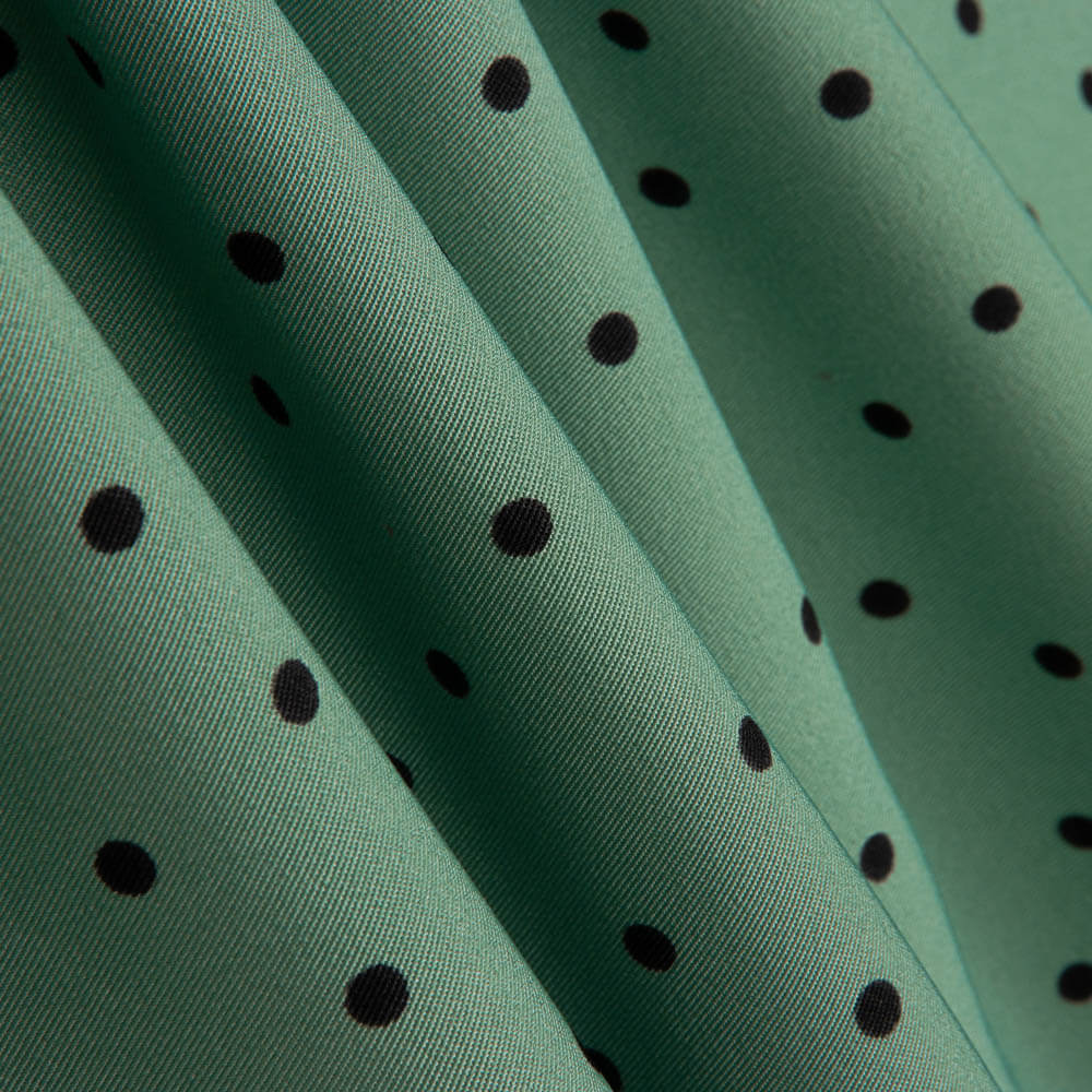 Elastische Gabardine 0,5cm Polka Dots Salbei Grün - Ribes y Casals