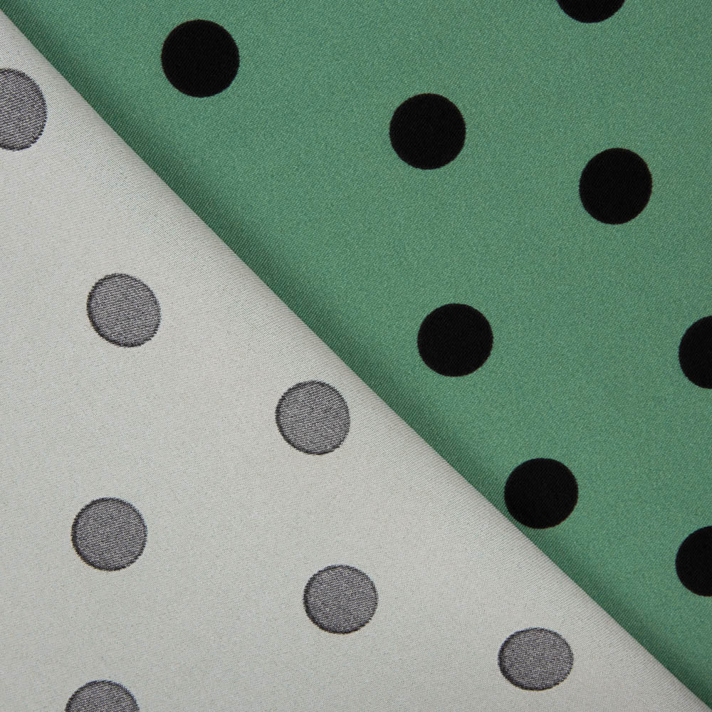 Salbeigrün gepunktet 2cm elastischer Gabardine - Ribes y Casals
