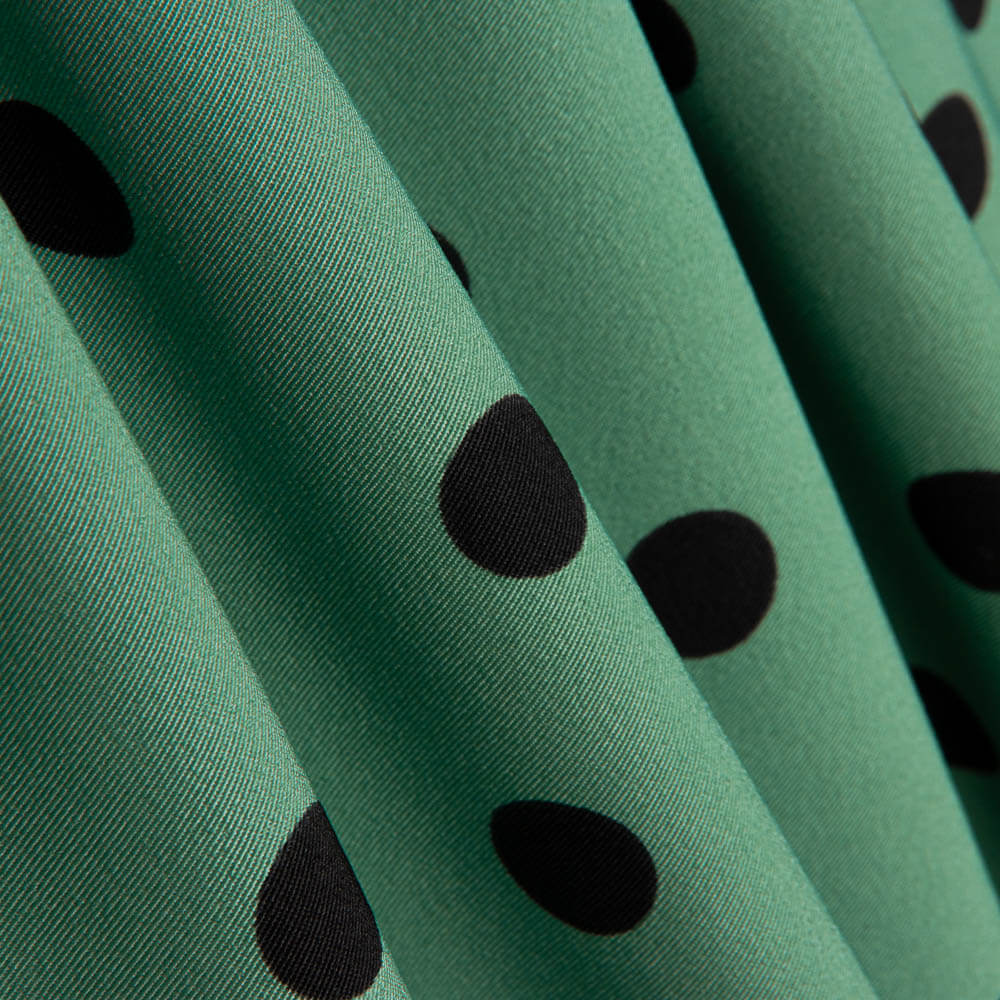 Salbeigrün gepunktet 2cm elastischer Gabardine - Ribes y Casals