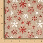 Jutestoff-Dekoration mit bedrucktem Schneeflockenmuster - Ribes y Casals