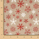 Jutestoff-Dekoration mit bedrucktem Schneeflockenmuster - Ribes y Casals