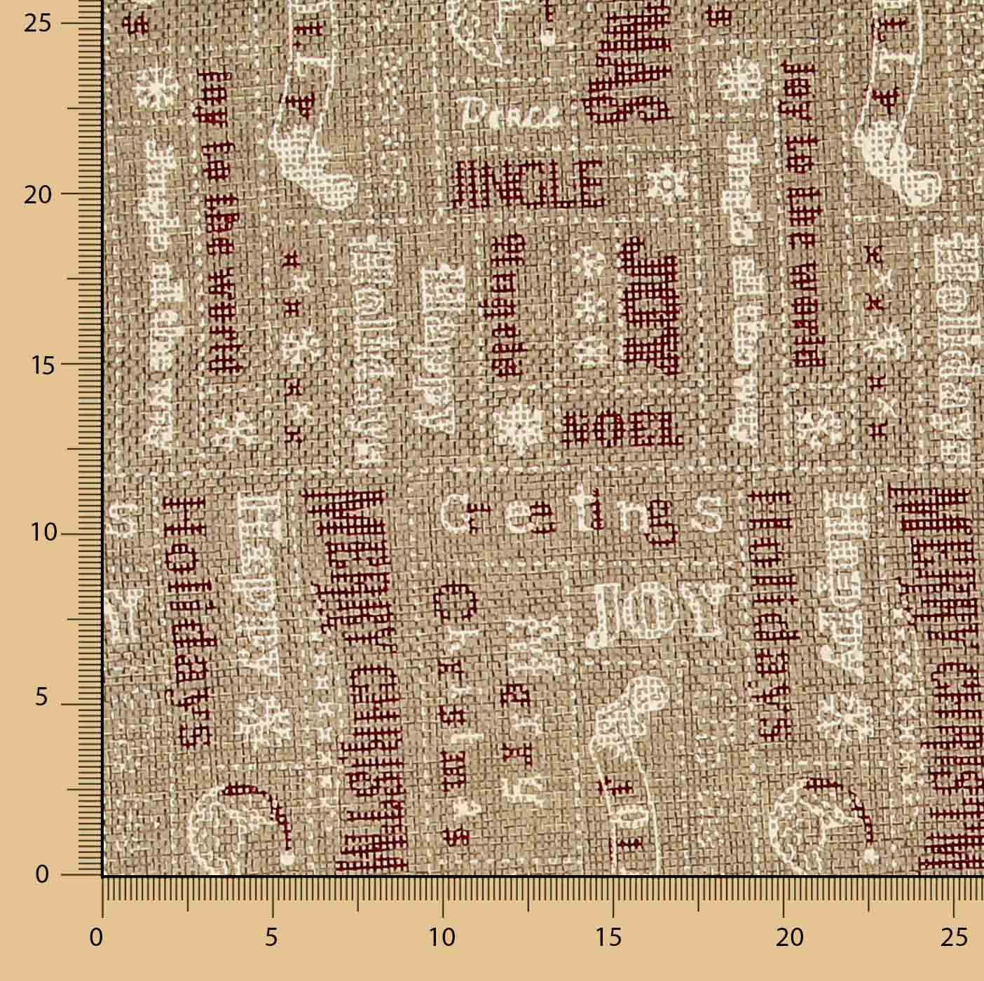 Jutestoff-Dekoration mit bedrucktem „Merry Christmas“-Aufdruck - Ribes y Casals