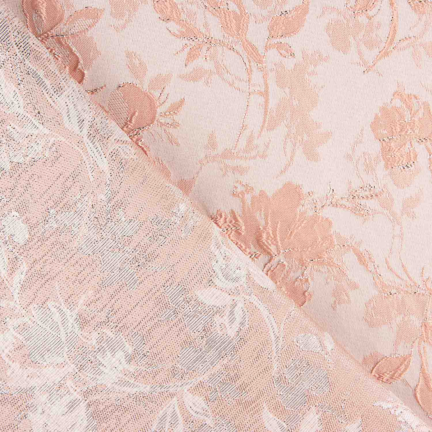 Reststück Brokat mit Blumenmuster in zartem Rosa – verschiedene Maße x Breite 140 cm - Ribes y Casals