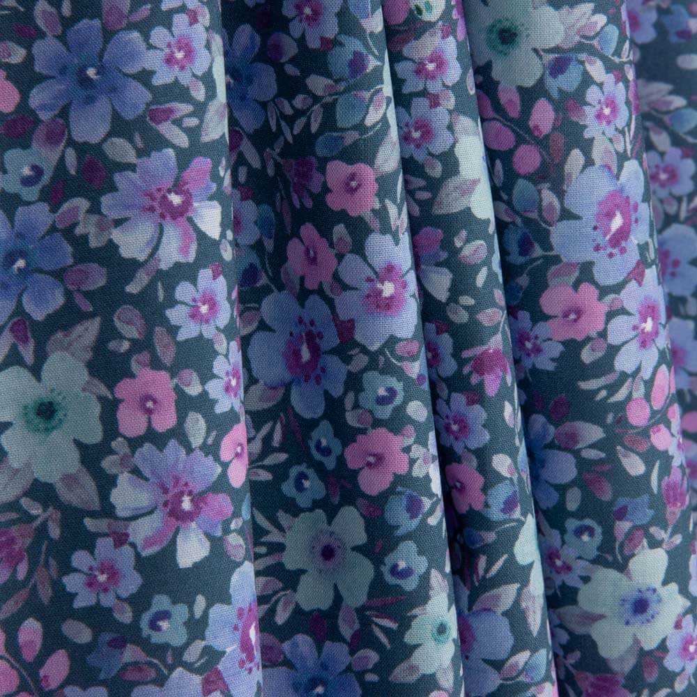 Baumwollstoff „Wilder Garten“ Blau - Ribes y Casals