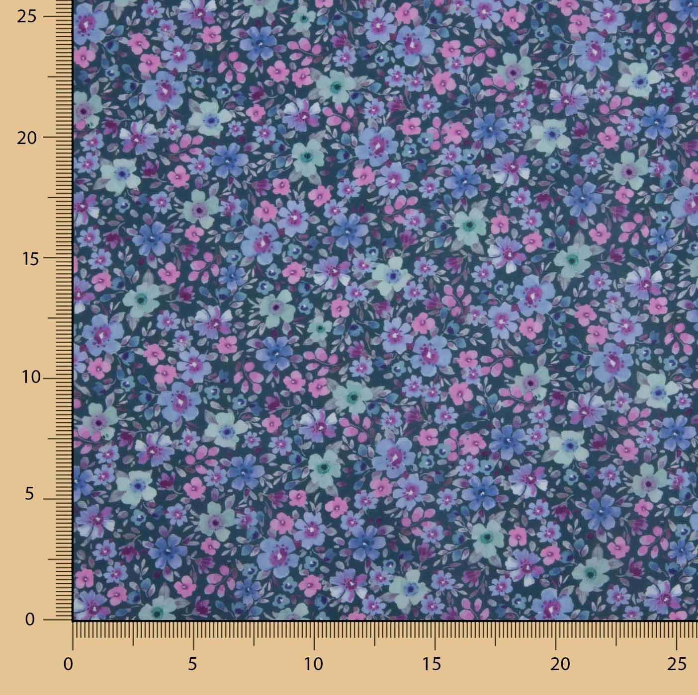 Baumwollstoff „Wilder Garten“ Blau - Ribes y Casals