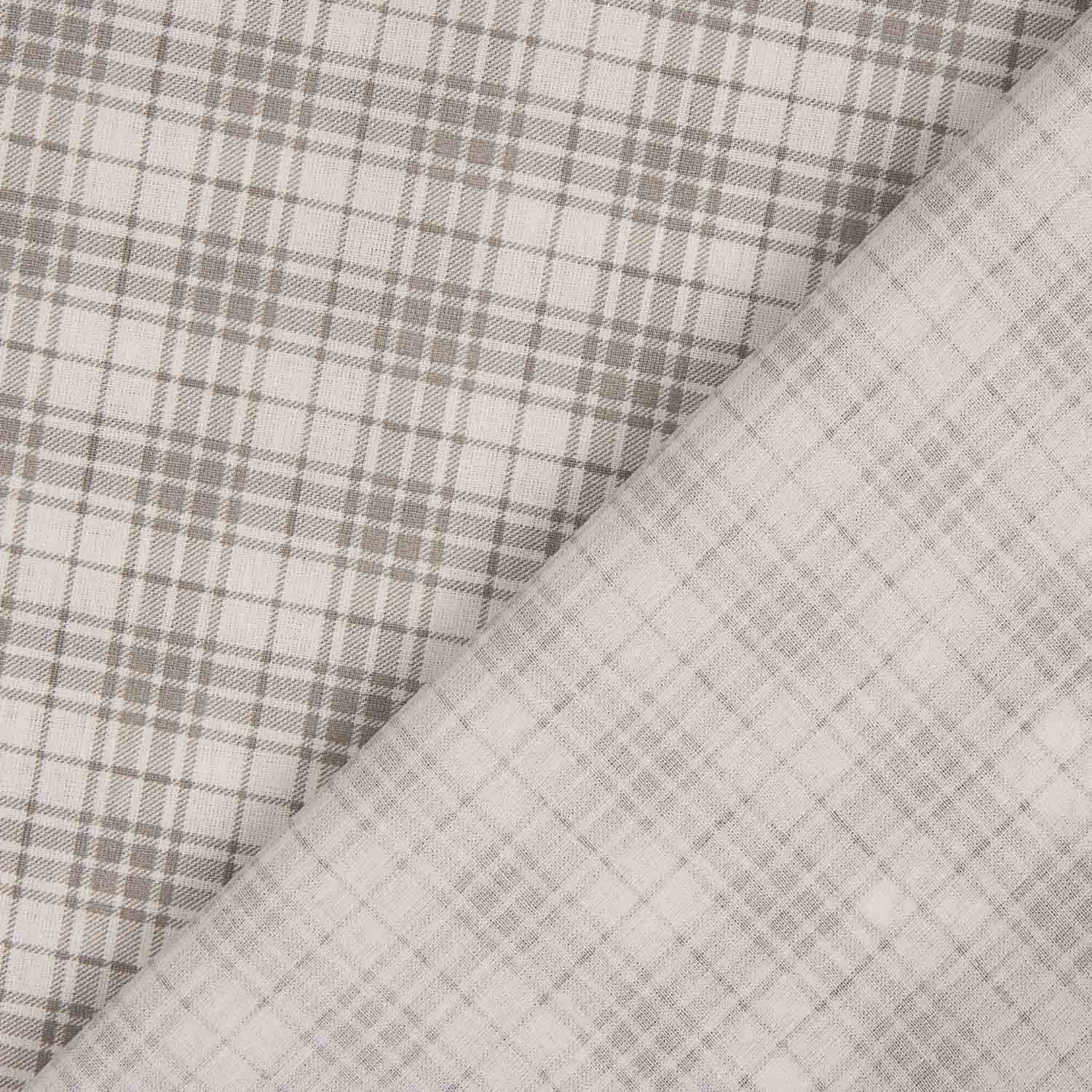 Bettlaken aus 100 % Baumwolle, beige mit Karos, 200 Fadenzahl - Ribes y Casals