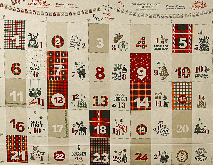 Baumwollstoff-Adventskalender, wendbar - Ribes y Casals
