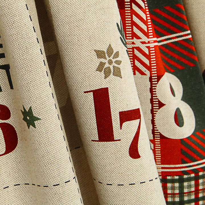 Baumwollstoff-Adventskalender, wendbar - Ribes y Casals