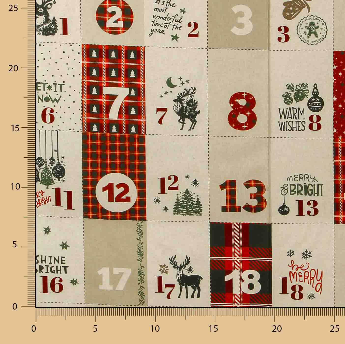 Baumwollstoff-Adventskalender, wendbar - Ribes y Casals