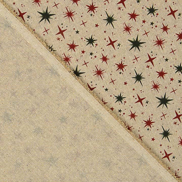 Baumwollpopeline Weihnachten – grüne und rote Sterne - Ribes y Casals