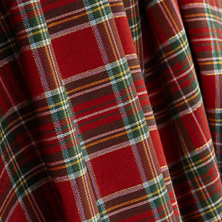 Fein bedruckter Weihnachts-Tartan-Stoff mit Lurex - Ribes y Casals