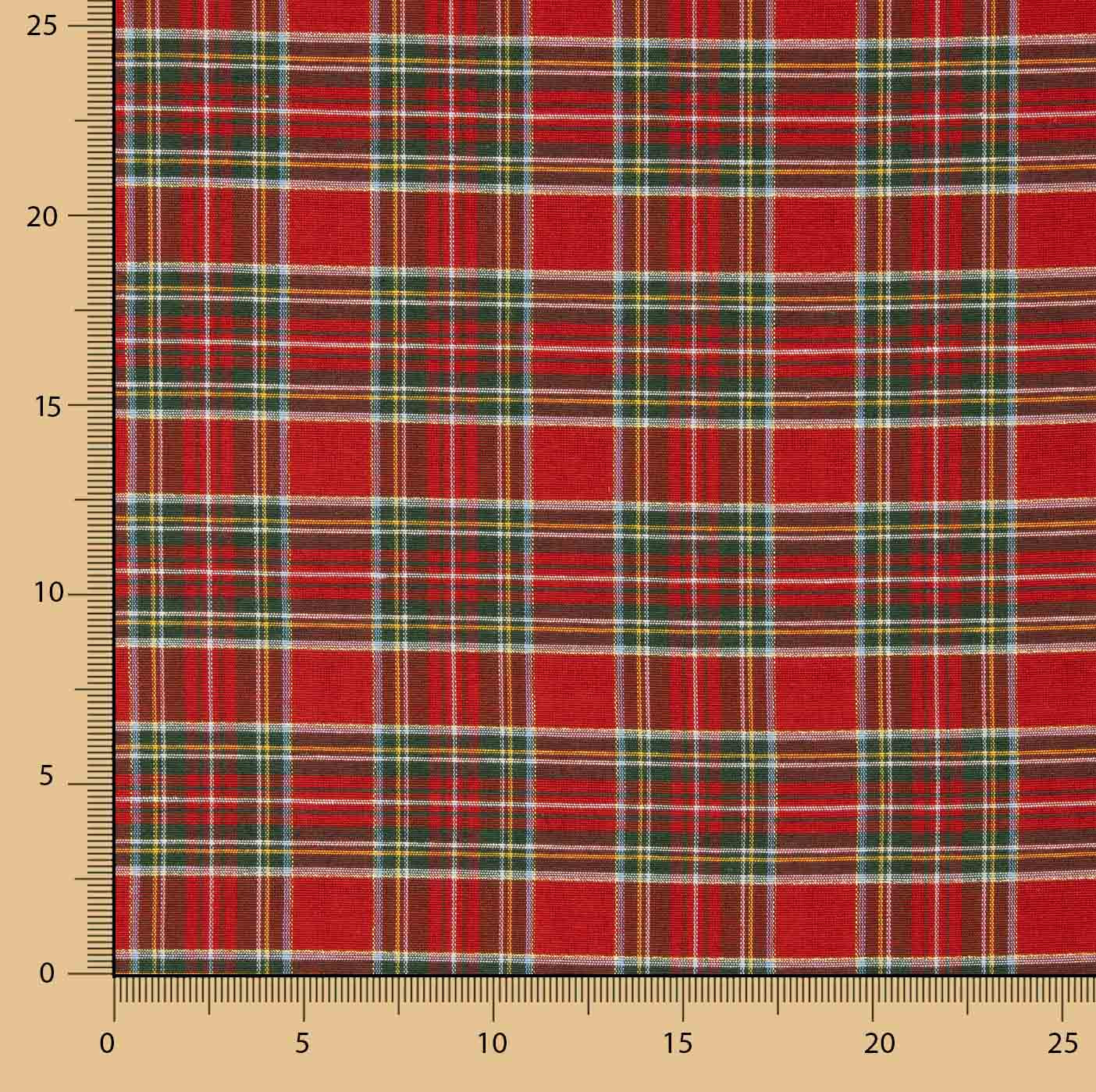 Fein bedruckter Weihnachts-Tartan-Stoff mit Lurex - Ribes y Casals
