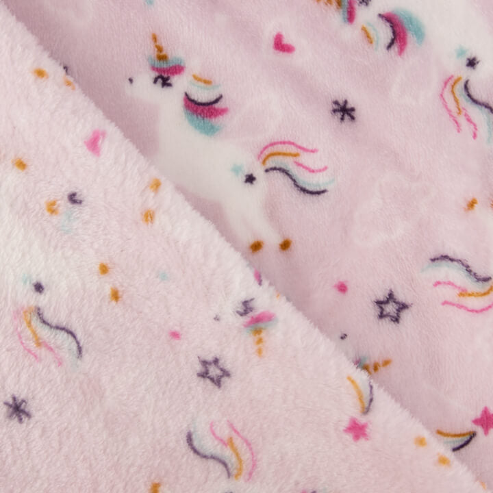 Kuschelfleece mit bedrucktem Einhorn-Print in Rosa - Ribes y Casals