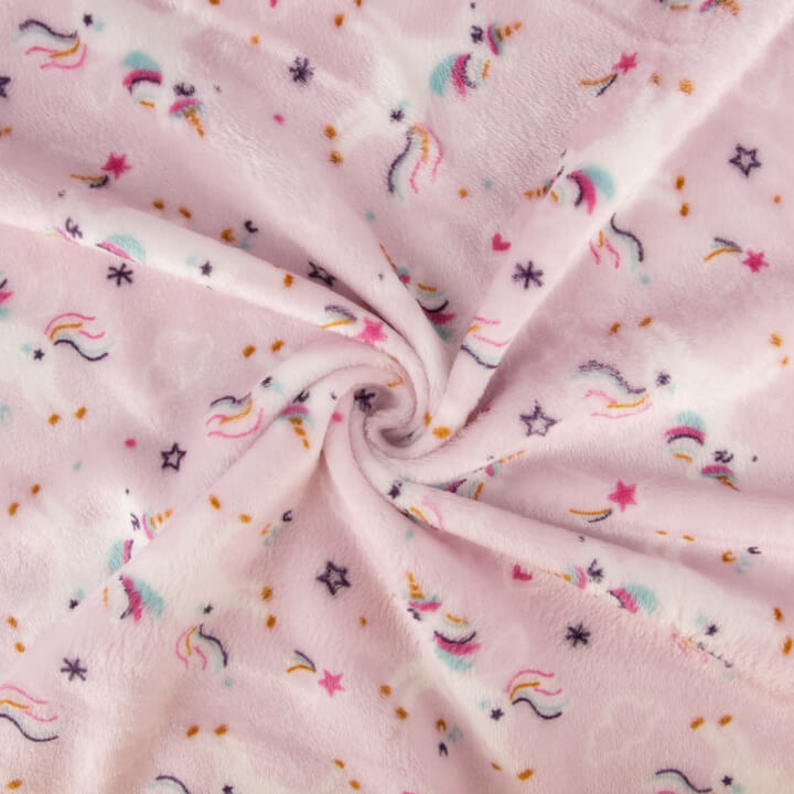Kuschelfleece mit bedrucktem Einhorn-Print in Rosa - Ribes y Casals