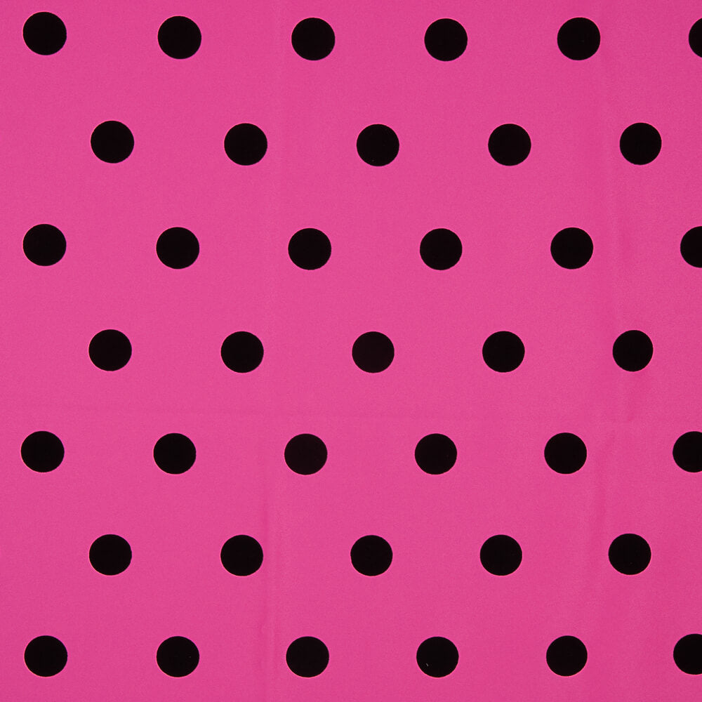 Fama Fuchsia Fuchsia Schwarz beflockt Polka Dot 30mm - Ribes y Casals
