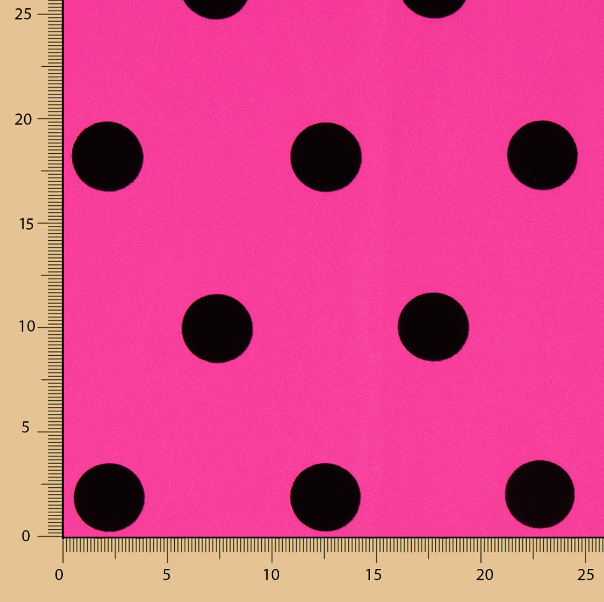 Fama Fuchsia Fuchsia Schwarz beflockt Polka Dot 30mm - Ribes y Casals