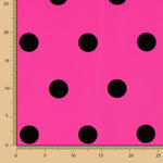 Fama Fuchsia Fuchsia Schwarz beflockt Polka Dot 30mm - Ribes y Casals