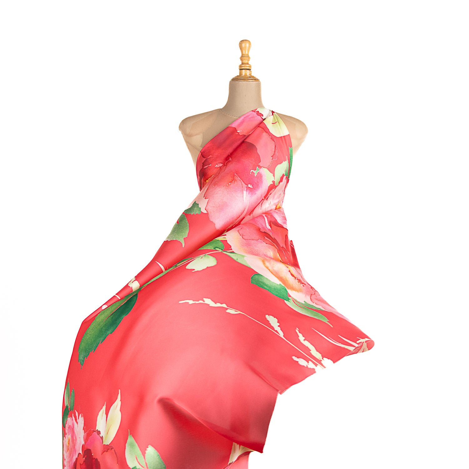 Satin Floral Print Rot - Ribes y Casals