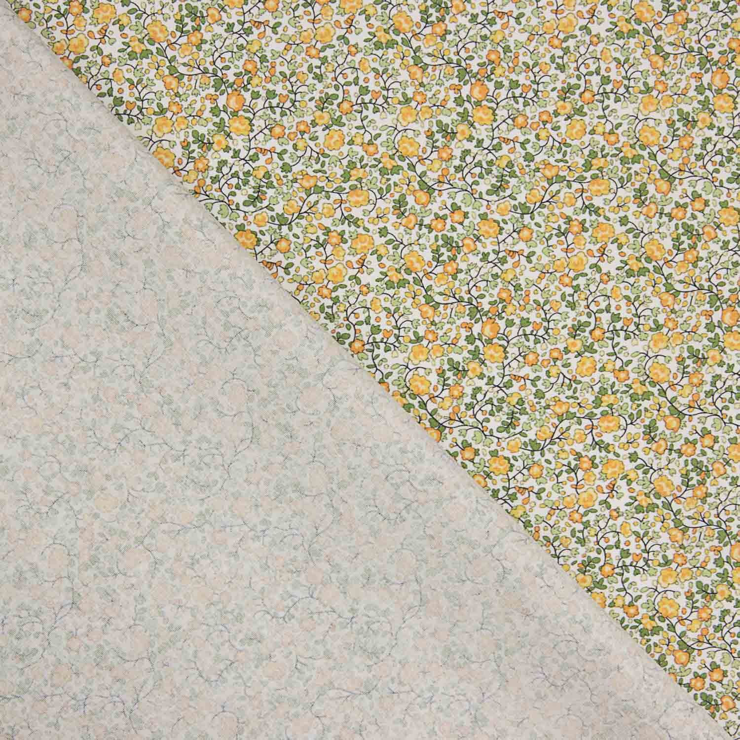 Mini Garden Senf Baumwolle Popeline Stoff 130 x 150 cm - Ribes y Casals