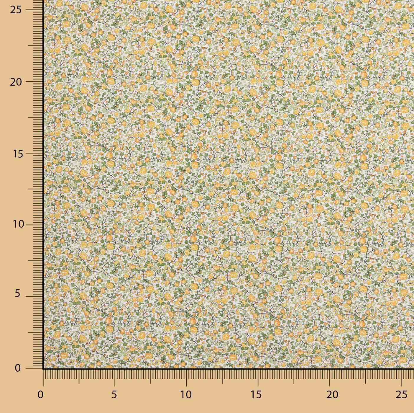 Mini Garden Senf Baumwolle Popeline Stoff 130 x 150 cm - Ribes y Casals