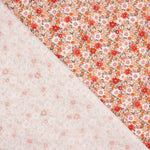 Popeline-Reststück aus Baumwolle mit Blumenmuster in Orange – verschiedene Längen x Breite 150 cm - Ribes y Casals
