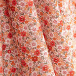 Popeline-Reststück aus Baumwolle mit Blumenmuster in Orange – verschiedene Längen x Breite 150 cm - Ribes y Casals