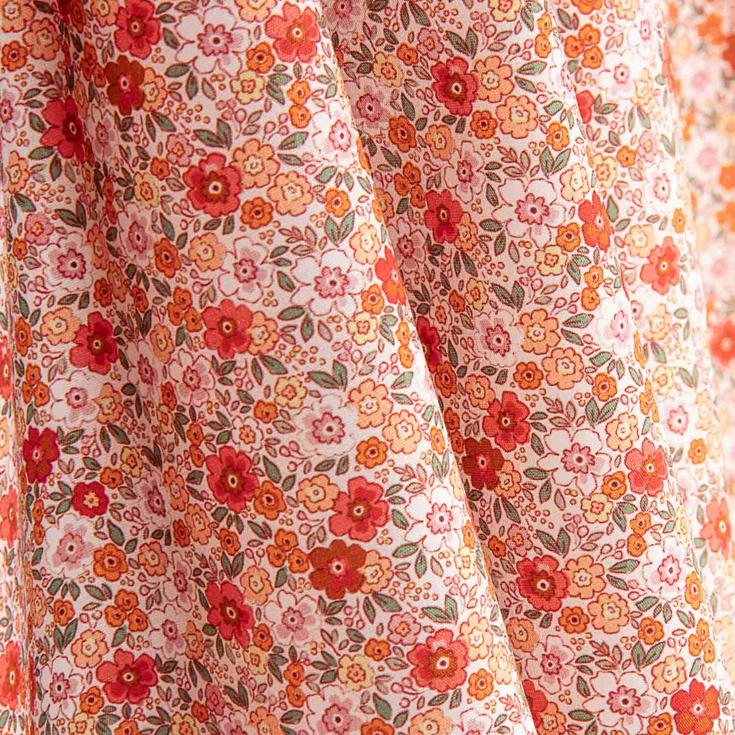 Popeline Baumwolle Baumwolle Floral Orange - Ribes y Casals