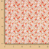 Popeline-Reststück aus Baumwolle mit Blumenmuster in Orange – verschiedene Längen x Breite 150 cm - Ribes y Casals
