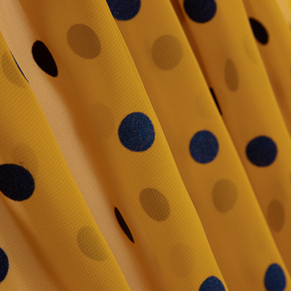 Chiffon Polka Dot beflockt Orange - Ribes y Casals