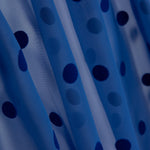 Chiffon Polka Dot beflockt Blau - Ribes y Casals