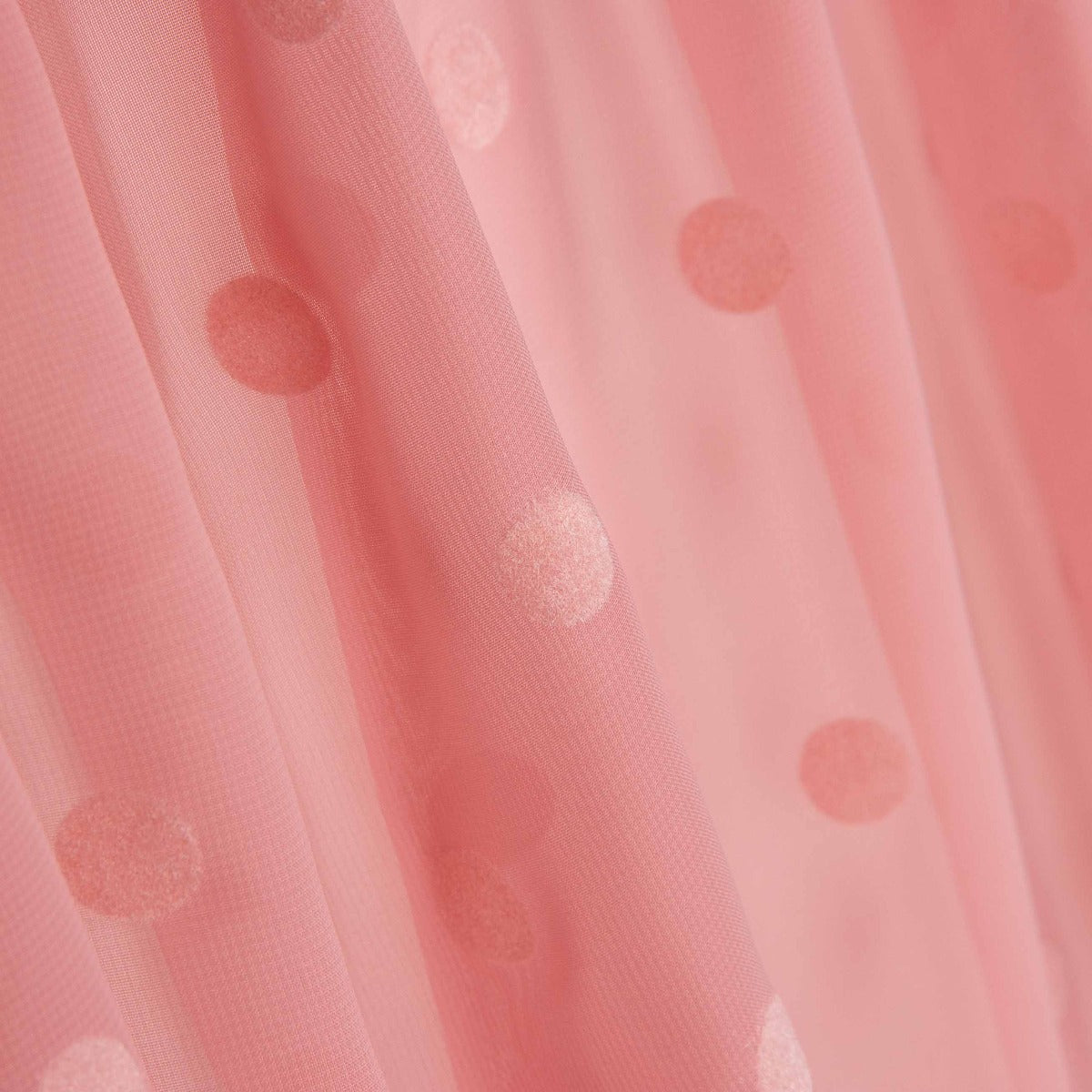 Chiffon beflockt Polka Dots Rosa - Ribes y Casals
