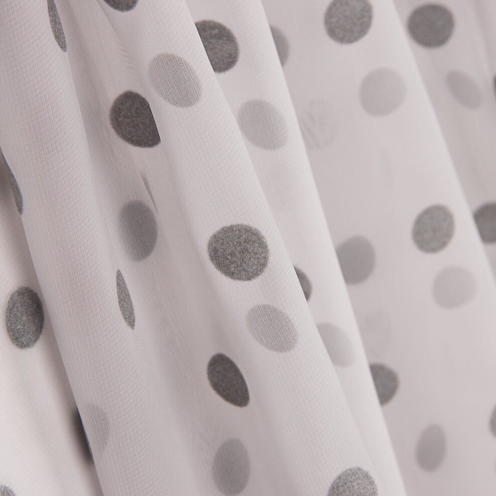 Chiffon Polka Dot beflockt Grau - Ribes y Casals