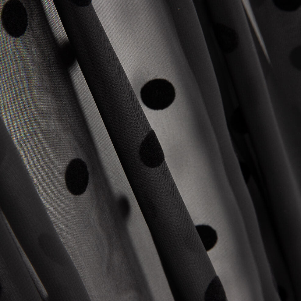 Chiffon Polka Dot beflockt Schwarz - Ribes y Casals