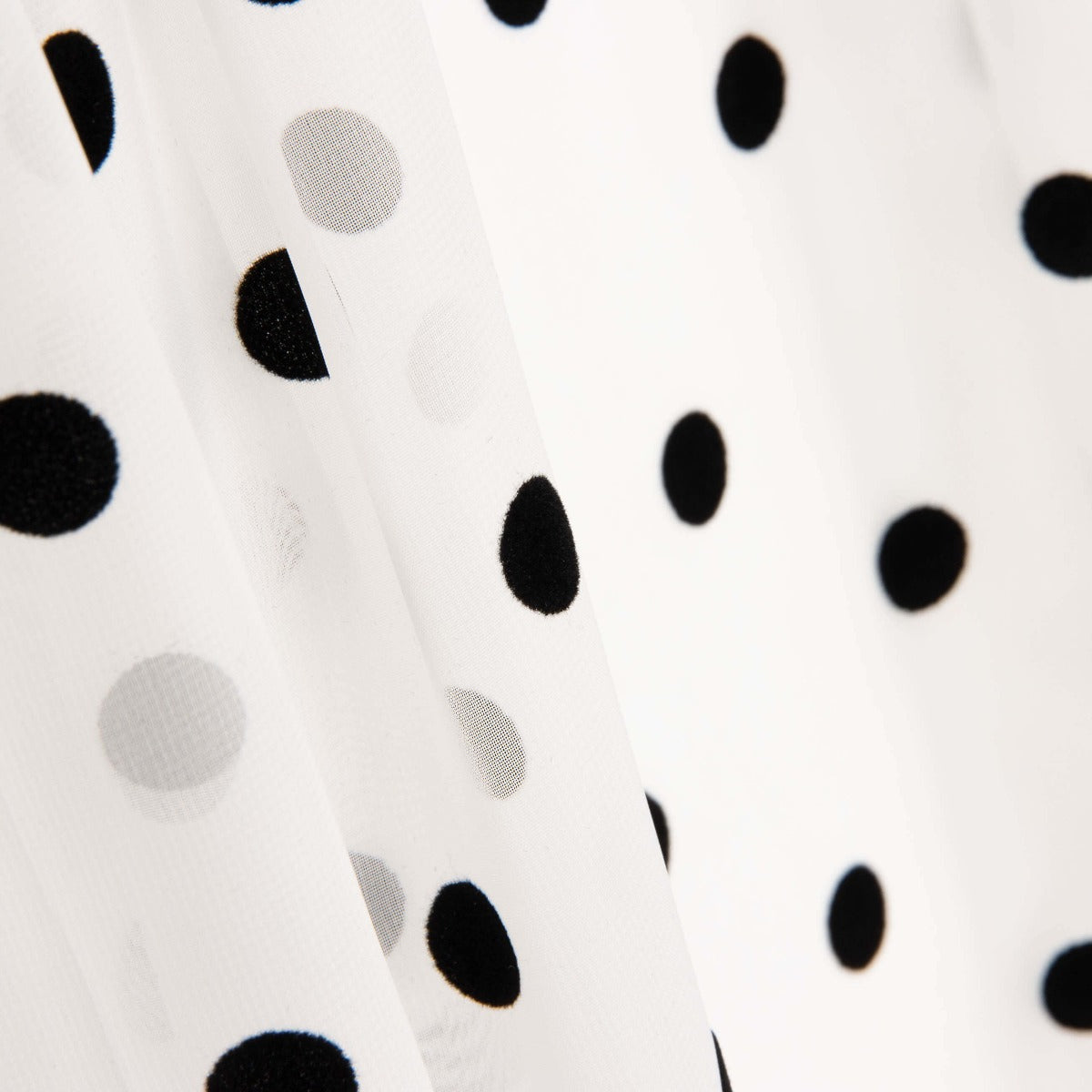Chiffon Polka Dot Beflockt Weiß - Ribes y Casals