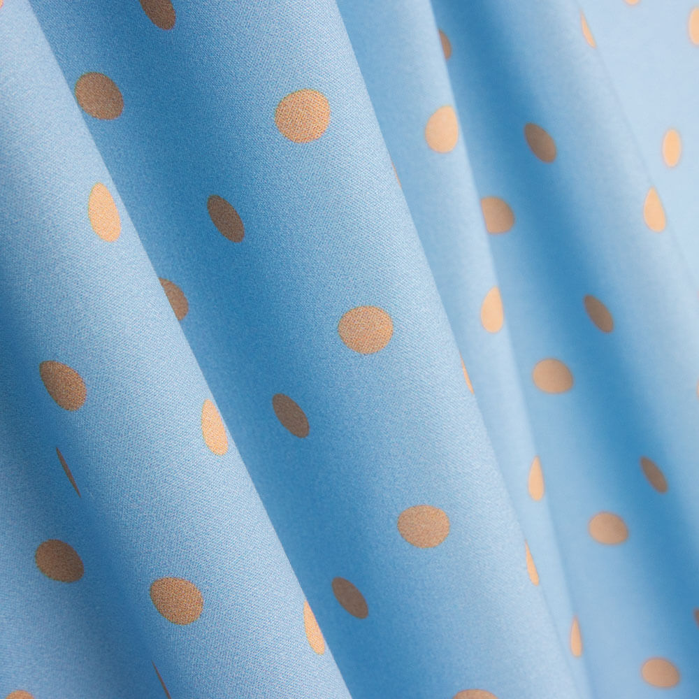 Flamenco bedruckte Popeline mit Polka Dots 7mm Tangerine - Ribes y Casals