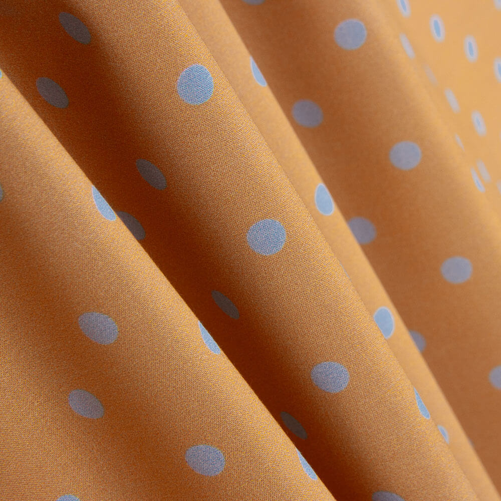Flamenco bedruckte Popeline mit Polka Dots 7mm Blau - Ribes y Casals