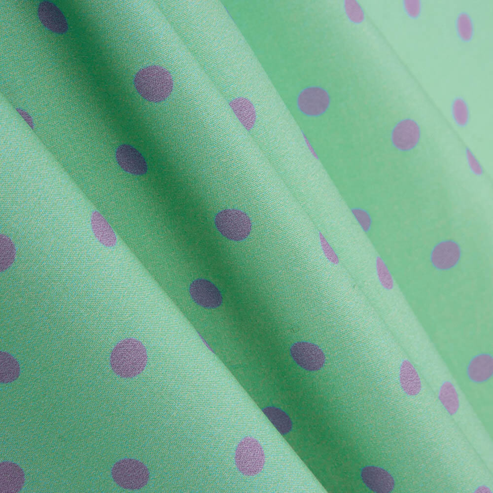 Flamenco bedruckte Popeline mit Polka Dots 7mm lila - Ribes y Casals