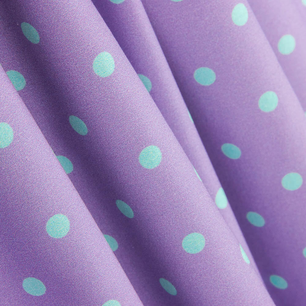 Flamenco bedruckte Popeline spitze Punkte 7mm Aqua Grün - Ribes y Casals