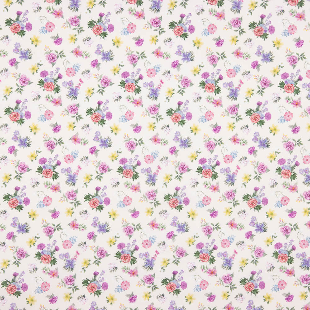 Flamenca Bedruckte Popeline Flor Creto Ecru - Ribes y Casals